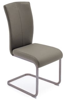 FABB FURNITURE EX-DISPLAY STOCKHOLM DISPLAY DINING CHAIR WITH BRUSHED STEEL FRAME TAUPE - RRP £258 (UNUSED RETAIL STOCK): LOCATION - A8