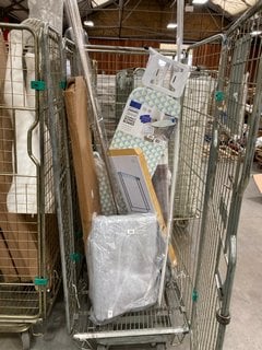 CAGE OF ASSORTED JOHN LEWIS & PARTNERS HOMEWARE TO INCLUDE ELEGANCE FREESTANDING TOWEL RAIL IN BLACK (CAGE NOT INCLUDED): LOCATION - C9