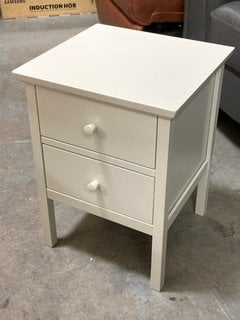 JOHN LEWIS & PARTNERS WILTON 2 DRAWER BEDSIDE TABLE IN WHITE: LOCATION - B7