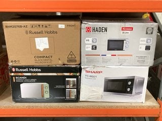 4 X ASSORTED MICROWAVE OVENS TO INCLUDE HADEN 20 LITRE MICROWAVE OVEN: LOCATION - BR12