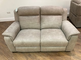 LAMBERT 2 SEATER POWER RECLINER SOFA IN GREY FABRIC RRP: £1679: LOCATION - PB