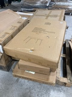 PALLET OF ASSORTED ITEMS TO INCLUDE URBN LIVING TROMSO 110CM RECTANGLE SCANDI STYLE KITCHEN TABLE IN GREY: LOCATION - A2 (KERBSIDE PALLET DELIVERY)