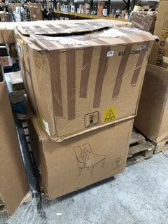 PALLET OF ASSORTED FURNITURE ITEMS TO INCLUDE ALISHA PAIR OF DINING CHAIRS IN NATURAL: LOCATION - A4 (KERBSIDE PALLET DELIVERY)