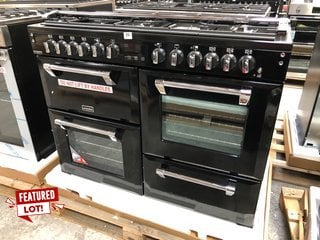 STOVES RICHMOND DELUXE S1100DF 110CM DUAL FUEL RANGE COOKER IN BLACK - MODEL 444444917 - RRP £2,649.99: LOCATION - B2 (KERBSIDE PALLET DELIVERY)