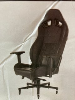 CORSAIR T2 ROAD WARRIOR GAMING CHAIR IN BLACK - RRP £349: LOCATION - A2