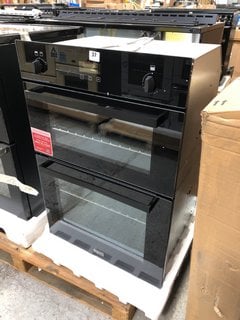 STOVES 90CM BUILT IN GAS DOUBLE OVEN IN BLACK MODEL : 444444843 RRP - £699: LOCATION - B3