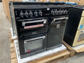 STOVES RICHMOND DELUXE S900DF 90CM DUAL FUEL RANGE COOKER IN BLACK MODEL : 444444897 RRP - £1599: LOCATION - B3 (KERBSIDE PALLET DELIVERY)