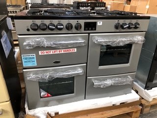 BELLING FARMHOUSE 110DF 110CM DUAL FUEL RANGE COOKER IN SILVER MODEL : 444444146 RRP - £1199: LOCATION - B4 (KERBSIDE PALLET DELIVERY)