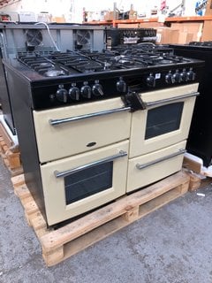 BELLING FARMHOUSE X110G 110CM GAS RANGE COOKER IN CREAM MODEL : 444411740 RRP - £1679: LOCATION - B4 (KERBSIDE PALLET DELIVERY)