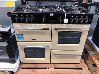 BELLING FARMHOUSE X100G 100CM GAS RANGE COOKER IN CREAM MODEL : 444411737 RRP - £1299: LOCATION - B4 (KERBSIDE PALLET DELIVERY)