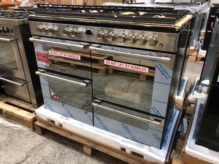 STOVES STERLING 110CM DUAL FUEL RANGE COOKER IN STAINLESS STEEL MODEL : 444444954 RRP - £1849: LOCATION - B4 (KERBSIDE PALLET DELIVERY)