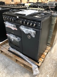 STOVES RICHMOND S900DF 90CM DUAL FUEL RANGE COOKER IN ANTHRACITE MODEL : 444410252 RRP - £1689: LOCATION - B5 (KERBSIDE PALLET DELIVERY)