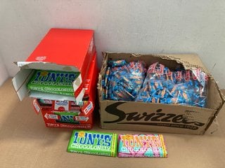 QTY OF ASSORTED SWEETS/CHOCOLATE ITEMS TO INCLUDE 3 X BOXES OF TONY'S CHOCOLONELY BARS OF CHOCOLATE - BBE 28/3/25: LOCATION - F4