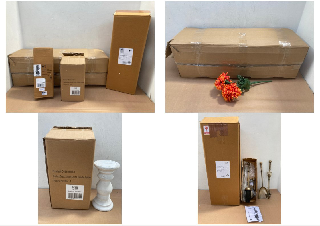 4 X BOXES OF ASSORTED HOUSEHOLD ITEMS TO INCLUDE SMALL STONE CANDLE HOLDER: LOCATION - F4