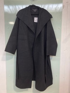 WHISTLES COSIMA DOUBLE FACE COLLAR COAT IN BLACK - UK L - RRP £329.00: LOCATION - F3