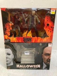 HALLOWEEN THE NIGHT HE CAME HOME FIGURES TO ALSO INCLUDE FREDDY VS JASON DELUZE FIGURES: LOCATION - F1