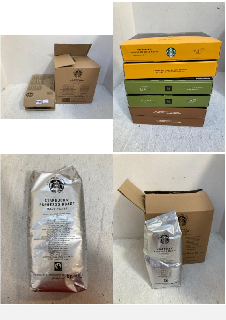 6 X PACKS OF STARBUCKS 1KG ESPRESSO DARK ROAST COFFEE BEANS - BBE 26/8/25 TO ALSO INCLUDE BOX OF ASSORTED STARBUCKS COFFEE PODS TO INCLUDE BLONDE ESPRESSO ROAST - BBE 17/11/25: LOCATION - F1