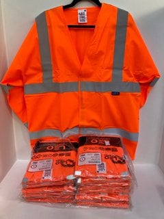 QTY OF LEO WORKWEAR PARKHAM LFS SLEEVED WAISTCOATS IN ORANGE - VARIOUS SIZES: LOCATION - F1