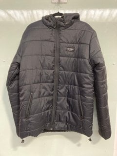 NICCE MENS PUFFER JACKET IN BLACK - UK SIZE LARGE: LOCATION - WH9