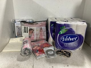 QTY OF HOUSEHOLD ITEMS TO INCLUDE VELVET QUILTED TOILET PAPER: LOCATION - H13