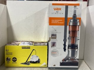 K.A.RCHER SC3 EASYFIX STEAM CLEANER TO INCLUDE VAX AIR STRETCH CORDED VACUUM: LOCATION - H12