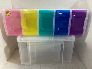 SET OF 5 REALLY USEFUL STORAGE BOXES TO INCLUDE SET OF 5 MODULAR SX DRAWER SYSTEM IN MULTI: LOCATION - H10