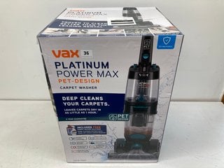 VAX PLATINUM PET-DESIGN POWER MAX CARPET WASHER (SEALED) - MODEL CDCW-PMXP - RRP £280: LOCATION - BOOTH