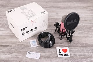 RODE MICROPHONES NT1 SIGNATURE SERIES CONDENSER MICROPHONE IN PINK - RRP £135: LOCATION - BOOTH