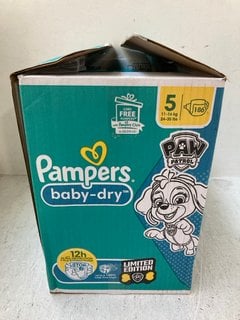 186 PACK OF PAMPERS BABY DRY PAW PATROL NAPPIES-SIZE 5: LOCATION - H5