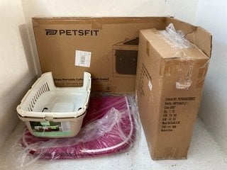 QTY OF ASSORTED PET ITEMS TO INCLUDE PETSFIT PORTABLE COLLAPSIBLE SOFT CRATE: LOCATION - H5