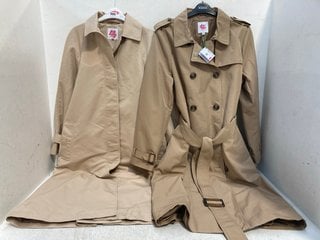 JOHN LEWIS & PARTNERS LADIES TRENCH COAT IN CREAM- UK SIZE 10 -RRP £125.00 TO INCLUDE JOHN LEWIS & PARTNERS LADIES TRENCH COAT IN CAMEL - UK SIZE 16 : RRP £125.00: LOCATION - G1