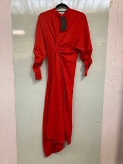 JOHN LEWIS & PARTNERS LADIES KNOT DRESS IN RED- UK SIZE 10 - RRP £199.00: LOCATION - G1