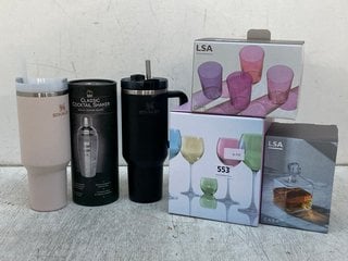 6 X ASSORTED HOUSEHOLD ITEMS TO INCLUDE BAR CLASSIC COCKTAIL SHAKER: LOCATION - G4