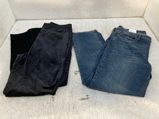 AND/OR SILVERLAKE STRAIGHT LEG JEANS- UK SIZE 34W/30L TO INCLUDE JAEGER LADIES WIDE LEG VELVET TROUSERS IN BLACK- UK SIZE 12- RRP £99.00: LOCATION - G5