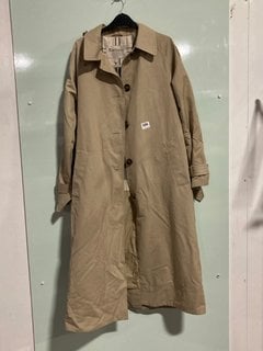 BARBOUR GWYN SHOWERPROOF TRENCH COAT IN HONEY AND MUTED TARTAN- UK SIZE 12 : RRP £269.00: LOCATION - G5