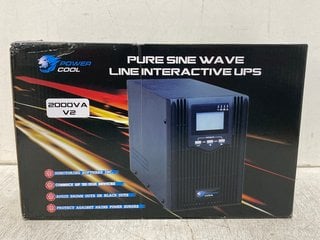 POWER COOL 2000VA V2 PURE SINE WAVE LINE INTERACTIVE UPS MONITORING SOFTWARE MACHINE - RRP £175: LOCATION - G6