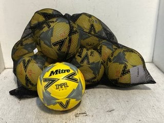 QTY OF MITRE FOOTBALLS IN YELLOW/BLACK WITH BALL BAG: LOCATION - G6