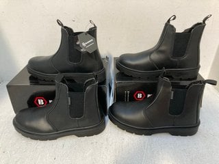 2 X PAIRS OF BLACKROCK DEALER SAFETY BOOTS IN BLACK- UK SIZE 9: LOCATION - G7