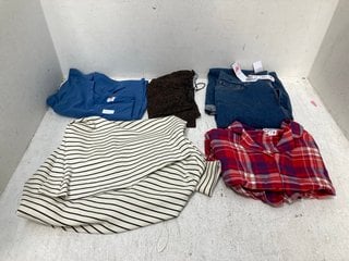 5 X ASSORTED JOHN LEWIS & PARTNERS LADIES CLOTHING IN VARIOUS SIZES TO INCLUDE XMAS CHECK LONG SLEEVED PYJAMA TOP IN RED - UK SIZE 12: LOCATION - G8