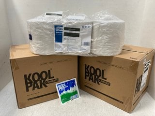 2 X 80 PACK BOXES OF KOOLPAK INSTANT ICE PACKS TO INCLUDE 6 X ROLLS OF TORK HAND TOWEL IN WHITE: LOCATION - G10