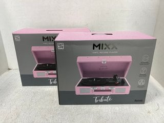 2 X MIXX TRIBUTE VINYL RECORD PLAYERS WITH BLUETOOTH - COMBINED RRP £119.98: LOCATION - G12