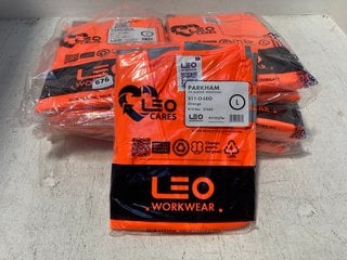 QTY OF LEO WORKWEAR PARKHAM LFS SLEEVED WAISTCOATS IN ORANGE - UK SIZE L: LOCATION - G12