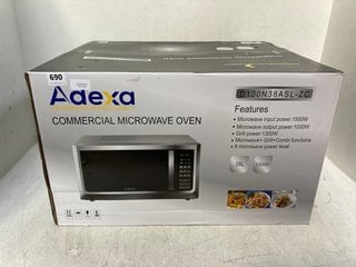 ADEXA COMMERCIAL 38L MICROWAVE OVEN IN SILVER- MODEL NO D100N38ASL-ZC- RRP £393.00: LOCATION - G13