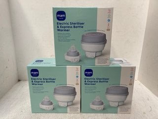 3 X MAM ELECTRIC STERILISER & EXPRESS BOTTLE WARMERS: LOCATION - G13