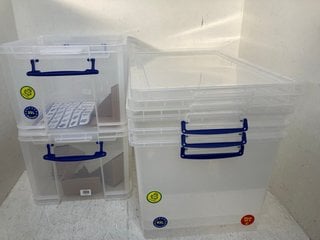 QTY OF PLASTIC STORAGE BOXES IN VARIOUS SIZES: LOCATION - F17