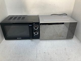 HADEN 20L MICROWAVE OVEN IN BLACK TO INCLUDE RUSSELL HOBBS TOUCH CONTROL 20L MICROWAVE IN SILVER- MODEL NO RHMT2005S: LOCATION - F17