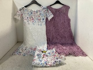 3 X KLASS WOMENS CLOTHING IN VARIOUS DESIGNS & SIZES TO INCLUDE SEQUIN CURVE SLIM DRESS IN LILAC - UK SIZE 18: LOCATION - WH2