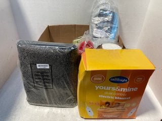 QTY OF ASSORTED HOUSEHOLD ITEMS TO INCLUDE SILENTNIGHT YOURS&MINE DUAL CONTROL KINGSIZE ELECTRIC BLANKET: LOCATION - F14