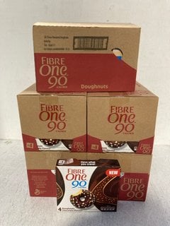 5 X BOXES OF FIBRE ONE 90 CALORIE TREAT BARS IN CHOCO DOUGHNUT FLAVOUR - BBE: 03.12.2024: LOCATION - F13