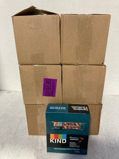 6 X BOXES OF KIND PEANUT BUTTER & DARK CHOCOLATE BARS - BBE: 22.11.2024: LOCATION - F13